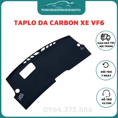 Thảm taplo da carbon xe Vinfast VF6 2023 2024 2025 màu đen có chống trượt bên dưới thảm đẹp che nắng hiệu quả