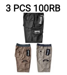 3 PCS Celana cargo pendek pria / Celana chino rip / Celana pendek cowok / Celana gunung / Celana pendek gembol