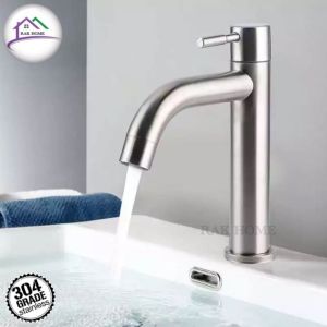 RAK HOME ก๊อกน้ำ ก๊อกอ่างล้างมือ ก๊อกอ่างล้างหน้า  สแตนเลสแท้304 ก้านงอ แข็งแรง ทนทาน ไม่ขึ้นสนิม แถมเทปพันเกลียว