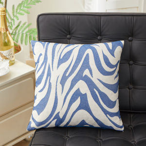 Simple Nordic Style Home Decor Embroidered Cushion Cover Geometric Leopard Print Chenille Square Embroidery Pillow Cover 45X45cm