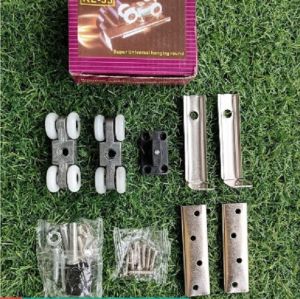 Bánh xe cửa trượt treo 4 bánh / 8 bánh nhựa đế thép