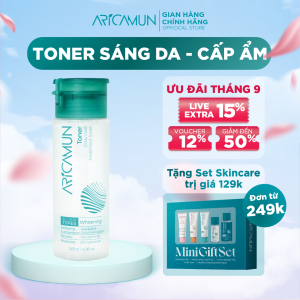 Nước Cân Bằng Da Toner Acid AHA/BHA Aricamun Cấp Ẩm Làm Dịu Và Sạch Sâu Mụn Đầu Trắng 145ml