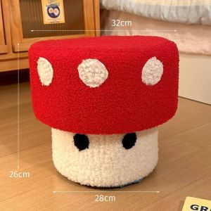 Cute Mushroom Shoe Stool - Simple Mario Design for Living Room - Household Creative Furniture