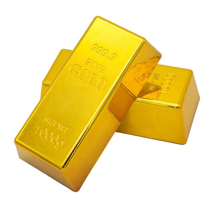 DJDK Glittering Fake Gold Bar Paperweight Simulation Golden Brick Ideal ...