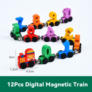 Magnetic Digital Train Toy Magnet Wheel Train Early Education Number Toys For Kids Boys Girls Gifts