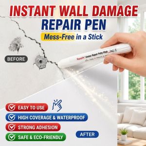 Wall Corner Touch Up Pen White Paint Repair Marker Crack Filler for Scratches Chips Small Holes and Wall Damage Easy Use DIY Home Maintenance Tool