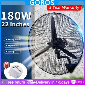 【in Spot】 High Power Industrial Electric Fan Wall Mounted Electric Fan 22 Inch 220v Super Cooling High-Power Mechanical Shaking Head Wall-Mounted Double Ball Bearing Motor Portable For Warehouse Outdoor Factory Household Turbo Air Circulation Fan