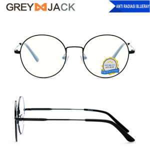 Grey Jack Frame Kacamata anti radiasi Blue Ray Metal Fashion bulat pria dan wanita 5004