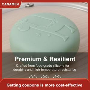 【CANAMEK】 Silicone nồi Pan có nắp đậy 3 cái phổ chịu nhiệt Núm mũ cho đồ nấu nướng bền phụ kiện nhà bếp cho nấu ăn tại nhà