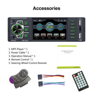 ESSGOO 1 DIN รถวิทยุสเตอริโอ MP5 เครื่องเล่นวิดีโอ 3.8 นิ้ว IPS ตัวเก็บประจุ Mirror Link Bluetooth TF FM USB AUX