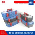 HL Tool Box Besar 16 in x 10 Kotak Perkakas Plastik Kuat KENMASTER TOOL BOX. 