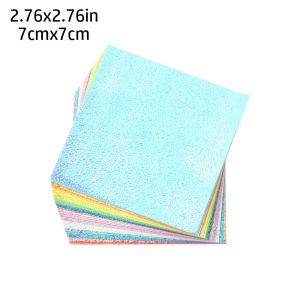 NOBLEE 50 Sheets Nhiều kích thước Vật liệu thủ công Màu sáng hỗn hợp Giấy gấp vuông Giấy Origami lấp lánh Phụ kiện tự làm Trang trí sổ lưu niệm