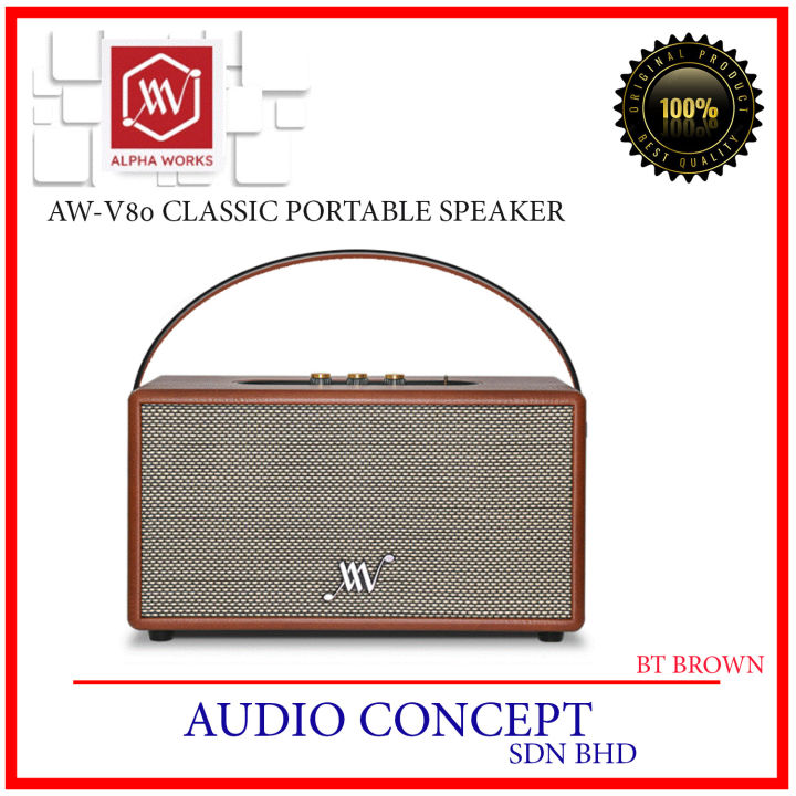 Alpha Works AW Classic V80 Portable Speaker (Bluetooth/Usb/Aux/Mic ...