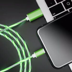 PAXTONE Accessories Mobile Phone 1PC Micro USB Data Line Luminous LED USB C Wire Type C Type C Data Cord Glowing Cable Charge Wire Mobile Phone Charging Cables