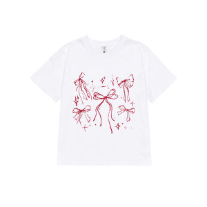 Áo thun baby tee nơ conquette xinh form ôm ABD1311 Miucho tay ngắn cổ tròn hotrend in artwork