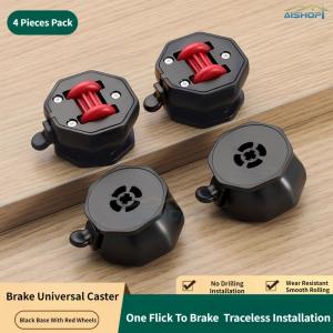 [SG Seller]No Drill Self Adhesive Swivel Caster Wheel with ke Heavy Duty Sticky Furniture Moving Roller