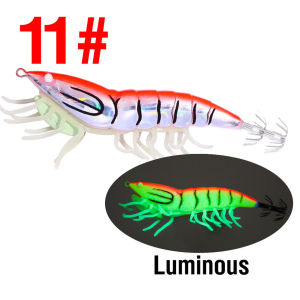12cm/20g Squid Hook Fishing Jig Hard Shrimp 3.5# Artificial Shrimp for catching Squid
