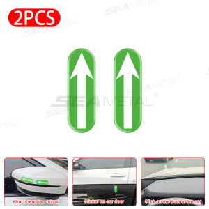 Seemetal 8 cái/Bộ nhãn dán đánh dấu điểm xe phát quang đánh dấu đánh giá nội thất dấu hiệu định hướng mũi tên nhãn đề can lái xe ô tô Biển cảnh báo đêm