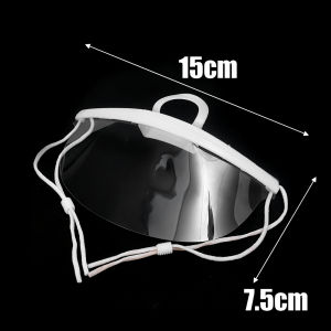 【On Sale】5Pcs Food Sanitary Mouth Mask Transparent Clear Anti Fog Shield Protection with Adjustable Strap