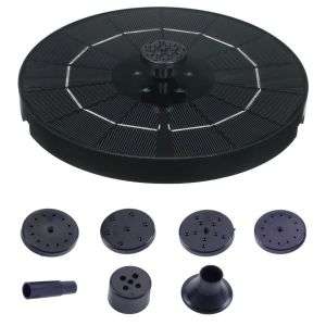 RGFV Floating Fountain Water Pumps LED Colorful Light Energy-saving Bird Bath Fountain Plants Watering Kit with 7 Nozzles Solar Water Fountain Garden Decoration