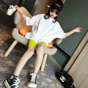 KYII Girl Summer children Korean Round-neck shirt Versatile short sleeve Top kyii0111