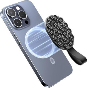 Magnetic suction CUP Phone Mount ซิลิโคน octo CUP BUDDY Phone Case Grip Stand ที่วางศัพท์แบบดูดสำหรับอาบน้ำ/กระจก TikTok Creator แฮนด์ฟรี selfies/call/ การประชุม (สีดำ)