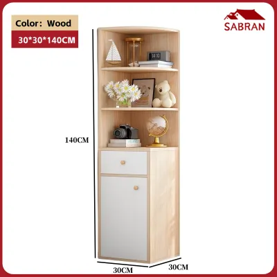 SABRAN Cabinet Shelf Organizer Multifunctional Corner Storage Cabinet Display Shelves With Open storage and Drawer