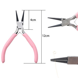 1PC Pink Needle Nose Plier Side Cutting Pliers Wire Cable Chain Cutters Round Nose Plier DIY Jewelry Making Accessories Hand Tools