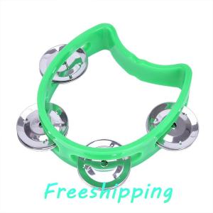 baoxue Hand Held Tambourine Metal Bell Plastic Percussion for KTV Party Kid Game Toy