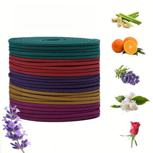 Colorful floral scented incense coils with various fragrances
