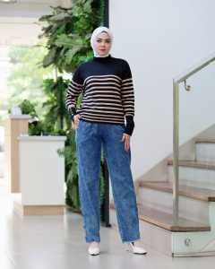Rancak Set by Sister Diva Setelan Atasan Rajut dan Celana Jeans Wash Oz