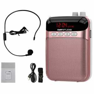 BARU TaffSTUDIO Speaker Pinggang Guru Wireless Microphone Bluetooth LED Amplifier Wired - S26