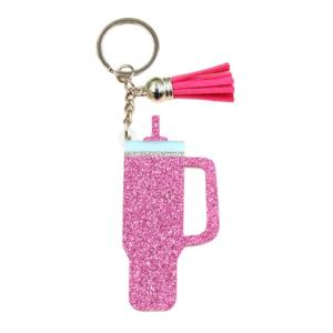 Colorful Cup Keychain Cup Bag Pendant Backpack Pendant Acrylic Texture Cup Key Adornment Gift for Cup Enthusiasts