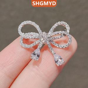 [COD] SHGMYD SPORTS เข็มกลัดติดโบว์ไรน์สโตนที่สง่างามสำหรับผู้หญิงเข็มกลัดติดโบว์เข็มกลัดเครื่องประดับ