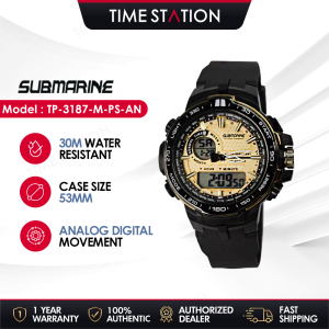 SUBMARINE Fashion Men Watch Analog Digital Watch Fashion Boy Waterproof EL Light Jam Tangan Lelaki TP-3187-M-PS-AN