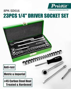 ProsKit 8PK-SD016 23Pcs 1/4" Driver Socket Set