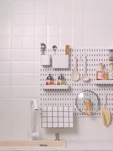 New Pegboard DIY Desktop Organizer Office&Home Display Wall Rack Display Hole Board Organizer