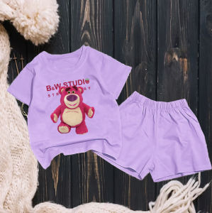 Bộ đồ cho bé gái chất co giãn 4 chiều hình gấu cho bé gái xinh cho bé 6-24kg.BGL30.