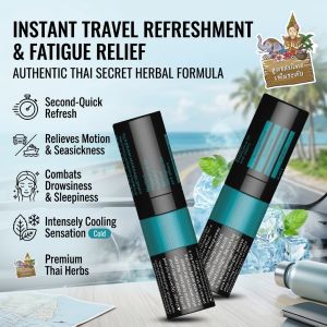 Energy Stick Alertness Stick Nasal Inhaler Stick Cooling Balm Natural Plant Extract Anti Drowsiness Motion Sickness Relief Refreshing Essential Oil Stick