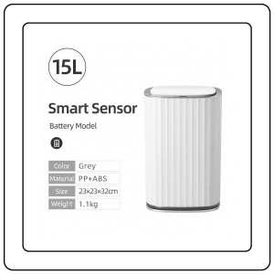 【JJ HOME】Smart Sensor Trash Can 15L / Automatic Lid Waste Bin / Ozone Deodorizing / IPX5 Waterproof
