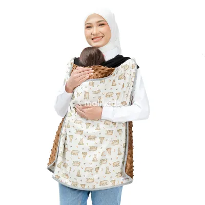 Malilkids Selimut Bayi Blanket Clip & Go 3in1 Reversible Minky - Cotton Print