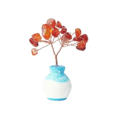 IUIUY Multicolor Vase Crystal Tree White Crystal Model Mini Tree Ornaments Multipurpose Natural Crystal Wishing Tree Ornaments Room