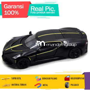 Diecast Miniatur Mainan Mobil Sedan Balap Bugatti La Voiture Besi Metal Buka Pintu