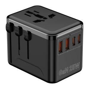 65W GaN 4-Port Fast Charging Adapter Plug 3 Type-C High-Power Travel Socket HUB Converter