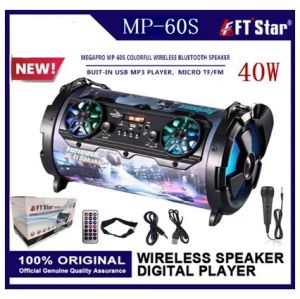 FT Star 40W mobile phone wireless bluetooth speaker home loud volume K song bass outdoor mobile phone audio(MP-60S)