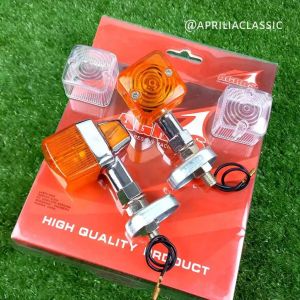 Lampu Sein CB Besi Palu Bulat Kotak LED Riting CB Reteng GL Megapro Tiger Herex MP Triple Mika Sportsday