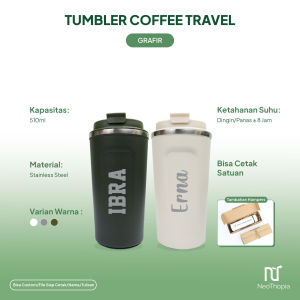 Tumbler Custom Travel Coffee Grafir Cetak Nama Tulisan Logo/Souvenir promosi murah
