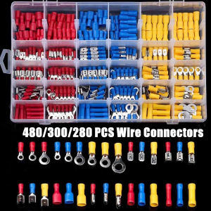 280/480Pcs/Boxed Insulation Terminal Wire Connector Whit Wire Cable Heat Shrink Tube Crimp Terminal
