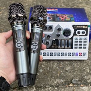 COMBO SoundCard X5 mới 2024 Hỗ trợ Auto-tune Bluetooth Pin sạc Đèn LED và nhiều hiệu ứng âm thanh đa dạng - Micro Đa Năng AK298