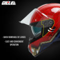 Gille 883 Falcon Full Face Dual Visor Double D Ring Lock Helmet. 